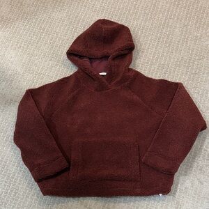 Vince Burgundy Sherpa Hooded Sweatshirt